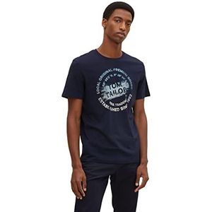 TOM TAILOR Heren T-shirt met print, 28130 botercrème, zacht