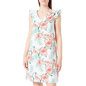 ONLY Onlsylvie Fr Life S/S Frill Dress Ptm jurk bedrukt dames, Cloud Dancer/Aop: Jungle