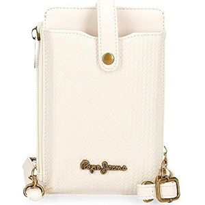 Pepe Jeans Lena Bagage, dames Messenger Bag, Wit., mobiele telefoon draagriem