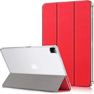 iPad Pro 12.9 Hoesje 2021 2020 2018 Slim Smart Stand Hard Back Cover voor iPad Pro 12.9 5th 4th 3th Generation met Auto Sleep/Wake Red