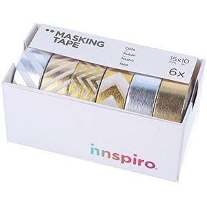 INNSPIRO Masking Tape Washi Foil Series Metaal 6 stuks