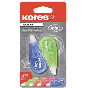 Kores - Mini-correctietape voor scholieren en volwassenen, droge correctietape zonder vacht met ergonomische vorm, school- en kantoorbenodigdheden, 2 stuks x 4,2 mm