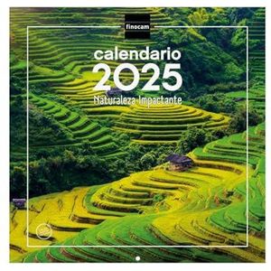 Finocam - Wandkalender 30 x 30 cm om te schrijven 2025 maanden, weergave januari 2025 - december 2025 (12 maanden), Spaanse natuur