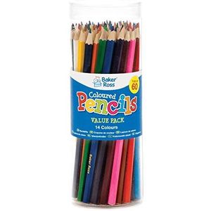 Baker Ross Kleurrijke potloden (60 stuks), creatieve hardware voor knutselwerk