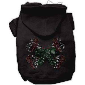 Mirage Pet Products Candy Cane Cross Bones Hoodie met strass-steentjes, maat XS, 20,3 cm, zwart