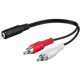 Goobay 50442 audio-adapterkabel, 3,5 mm vrouwelijke stekker naar cinch-stekker, zwart, 1,4 m kabellengte