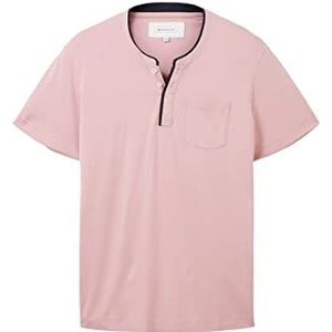 TOM TAILOR T-shirt Serafino pour homme avec poche poitrine, 11055 - Rose Morning, S