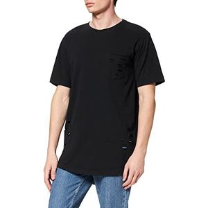 Urban Classics Heren Geribbeld T-Shirt, Zwart (7)