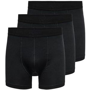 Only & Sons Onsfitz Bamboo Trunk Logo 3 stuks Noos Boxershorts voor heren (3 stuks), zwart.