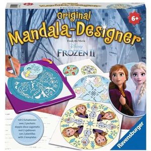 Ravensburger Mandala Designer Frozen 2 29026, tekens leren met Anna en Elsa voor kinderen vanaf 6 jaar, mandala-sjablonen voor kleurrijke mandala's