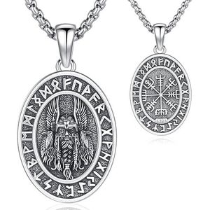 Viking halsketting van 925 sterling zilver, Keltische Vikinghanger, vintage, amulet, sieraden voor heren en dames, met ketting 55 cm, Sterling Zilver