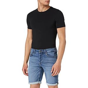 ONLY & SONS ONSPly heren bermuda shorts met revers jeans-look, blauw denim 2, L, Blue Denim 2
