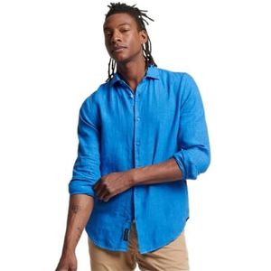 Superdry Casual Linen L/S Trainingspak voor heren, Koningsblauw (Nieuw Royal)