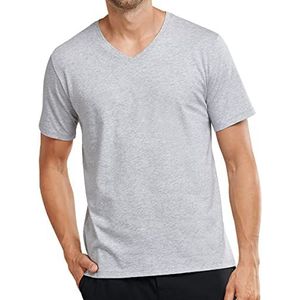 Schiesser Mix & Relax T-shirt V-hals pyjama bovendeel, grijs (grijs-melk. 202), 52/L heren, grijs.