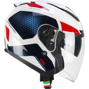 CGM Open Face helm, 136G DNA GALAXY wit blauw, S (55-56 cm)