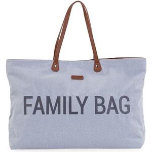 CHILDHOME, Family Bag, luiertas, reis-/weekendtas, grote capaciteit, afneembare tas, jersey, grijs