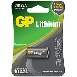 CR123A batterijen – 1 batterij | GP | Lithium CR 123A batterijen met 3 V – lange levensduur en hoge prestaties voor energieintensieve dagelijkse apparaten