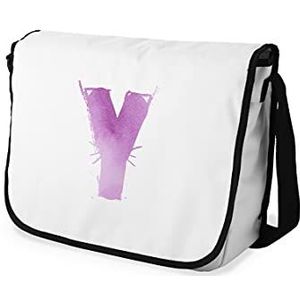 Bonamaison Digitaal bedrukte schoudertas met zwarte riem voor studenten, schoudertas, portemonnee, schoolgroep, grootte: 29 x 36 cm