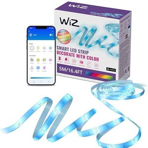 WiZ Ledstrip - 5 meter - RGB - Makkelijke installatie - Gekleurd en Wit licht - Muzieksynchronisatie - RGB; één kleur tegelijk