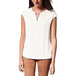 comma T-shirt voor dames, Wit (gebroken wit 0120)