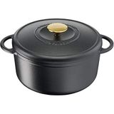 Tefal Pierre Gagnaire Heritage braadpan, gegoten staal, rond, 19 cm / 2,2L, inductie E2230204, zwart