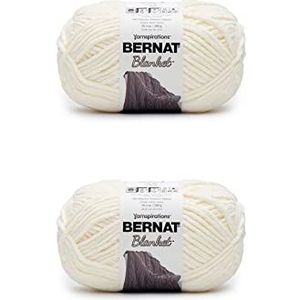 Bernat 2 verpakkingen vintage witte wol - 300 g - polyester - 6 super volumineuze wol - 200 m - breien/haken