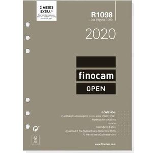 Finocam 711680020 - jaarplanner (januari 2020 - december 2020) 1 dag Open R1098 Spaans 22,5 x 16 cm