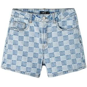 NAME IT Nlfcheckizza Dnm HW Maman Shorts Meisjes, Medium blauwe denim/cheques. Cheques, 158, Medium blauwe denim/controles: cheques