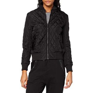 Urban Classics Gewatteerde nylon jas voor dames, zwart.