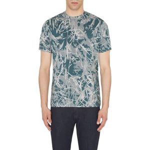 Armani Exchange T-shirt pour homme, motif champ urbain, coupe droite, Champ des pignons verts, S