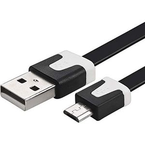 Shot Case Oplaadkabel voor Alcatel 1 x 2019 USB / Micro USB Noodle Universal (zwart)
