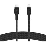 Belkin BoostCharge Pro Flex USB-C naar Lightning gevlochten mantelkabel (1 m), MFi-gecertificeerd (20 W), Power Delivery opladen voor iPhone 13, 12, 11, Pro, Max, Mini, SE, iPad enz. (zwart)