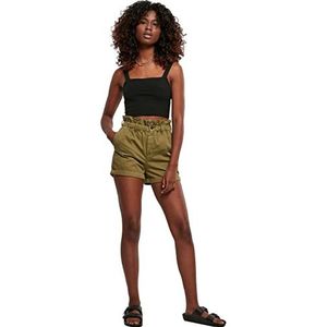 Urban Classics Dames Paperbag damesshorts, Khaki (stad)