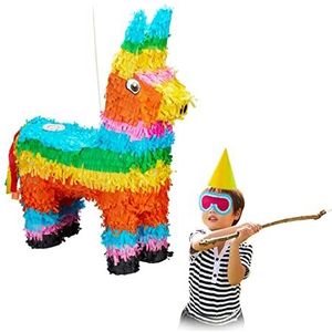 Relaxdays 10026371 Pinata Lama om op te hangen voor kinderen, meisjes en jongens, verjaardag, om zelf te vullen, kleurrijke piñata ezel