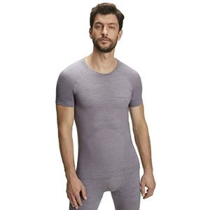 FALKE Wool Tech Light herenshirt met korte mouwen, scheerwol, zwart, blauw, ademend, sportondergoed, warm, sneldrogend, gemiddelde tot koude temperaturen, Grijs gemêleerd 3757