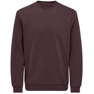 Only & Sons Onsconnor Noos Sweatshirt met ronde hals Reg trainingspak voor heren, Bruin