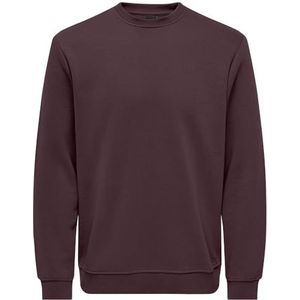 ONLY & SONS Onsconnor Noos Sweatshirt met ronde hals Reg trainingspak voor heren, Bruin