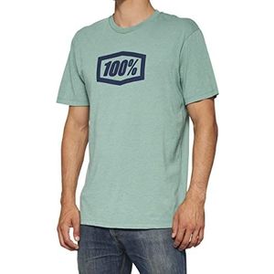 100% CASUAL Icon Short Sleeve Tee Blue Shirt, blauw gemêleerd (Ocean Blue Heather), M Unisex, blauw gemêleerd (Ocean Blue Heather), M, blauw gemêleerd (Ocean Blue Heather)