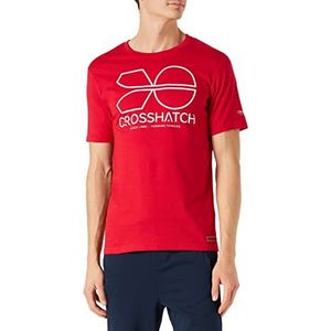 Crosshatch Novello T-shirt, heren, rood, S, Rood