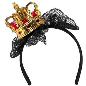Boland 64559 Tiare Koningin haarband met gouden kroon voor kinderen, carnaval, Halloween, themafeest, theater, podium