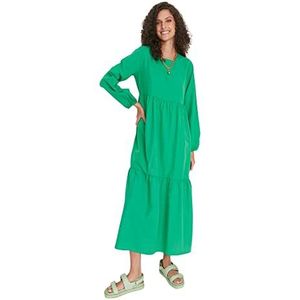Trendyol Dames Smocks lange jurk groen 64, Groen