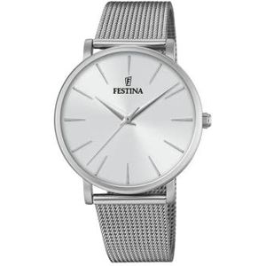 Festina Dameshorloge analoog kwarts met roestvrij stalen armband F20475/1, zilver., One Size, armband