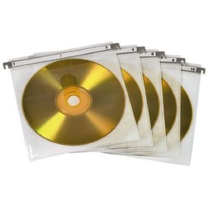 Hama Dubbele beschermhoezen (van kunststof, voor CD/DVDs/Blu-Ray, 2 cd's per hoes, 50 stuks), wit/transparant