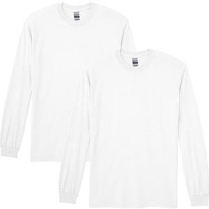 Gildan Dryblend G-8400 T-shirt voor heren (2 stuks), Wit.