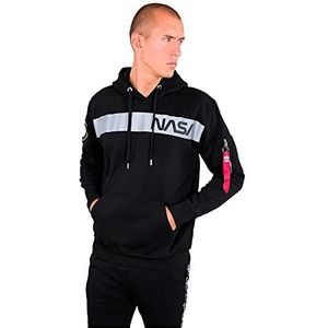 ALPHA INDUSTRIES Nasa Rs Hoodie voor heren, zwart.