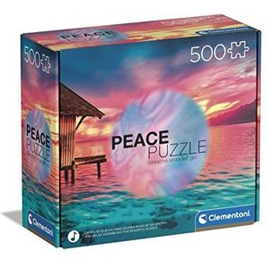 Clementoni - 35120 - Peace Puzzle - The Ocean - 500 stukjes - Made in Italy, puzzels voor volwassenen 500 stukjes, landschapspuzzels, ontspannende puzzels, plezier voor volwassenen, meerkleurig