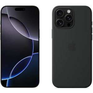 Apple iPhone 16 Pro Max (256 GB) titanium zwart en transparante beschermhoes met MagSafe, zwart