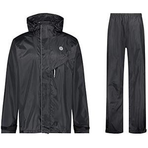 AGU Essential Passat regenpak, regenkleding voor heren en dames, waterdicht en reflecterend, 100% gerecycled polyester, uniseks, XL - zwart