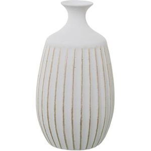 Alexandra House Living Keramische vaas wit goud 23 x 23 x 37 cm