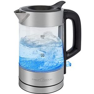 Proficook Glazen Waterkoker PC-WKS 1229 G - Waterkoker - Zilver